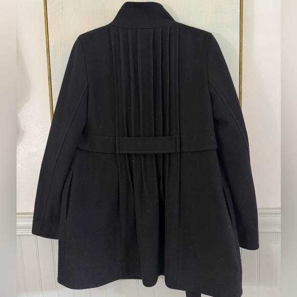 THEORY Loris Craze Manning Tapered Fitted Coat In Black Wool Size Medium - Picture 6 of 6